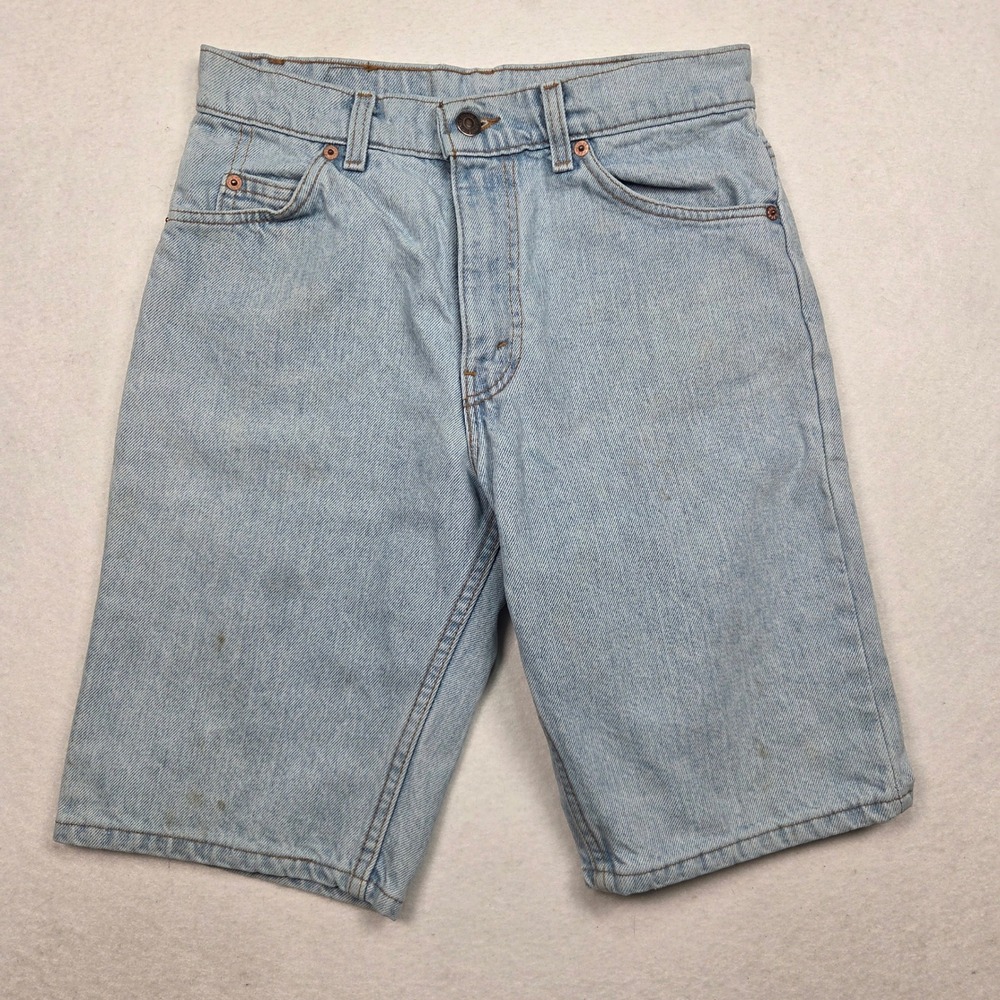 Vtg 90s Levi's 550‎ Orange Tab Denim Shorts Mens 29 Fits 28" Light Wash Vintage
